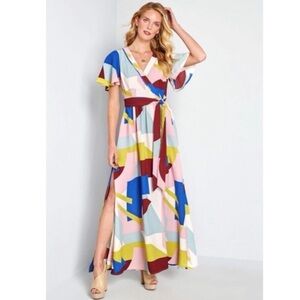 NWT ModCloth Multi Color Geometric Maxi
Dress - NWT